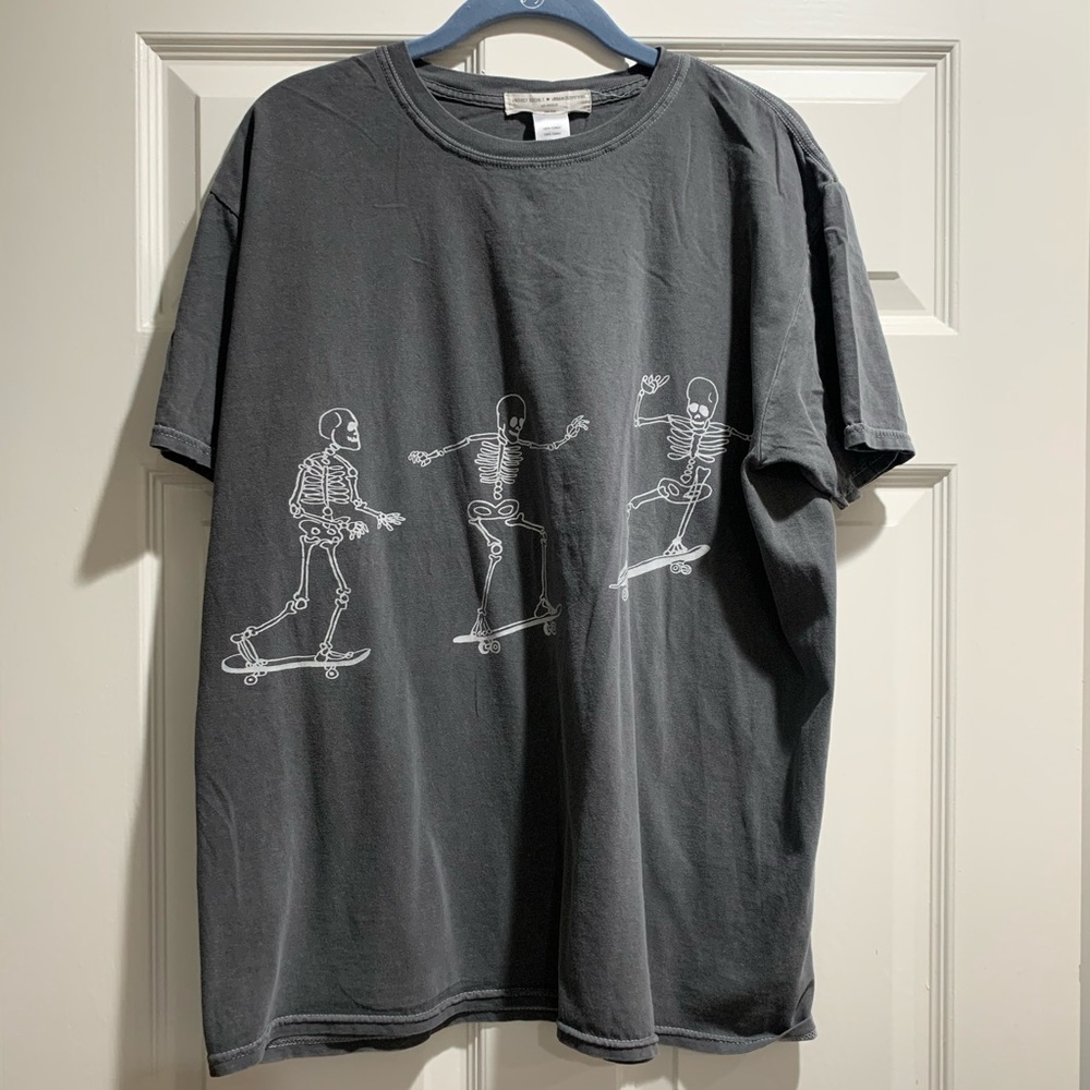 UO Project Social T skeleton skateboarding t-shirt